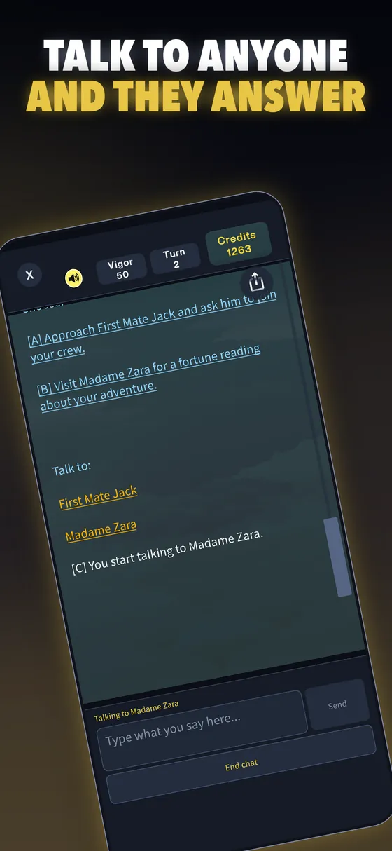 Talk to any character and they answer in AI Adventure