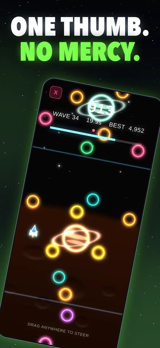 Astro-X gameplay: one thumb, no mercy
