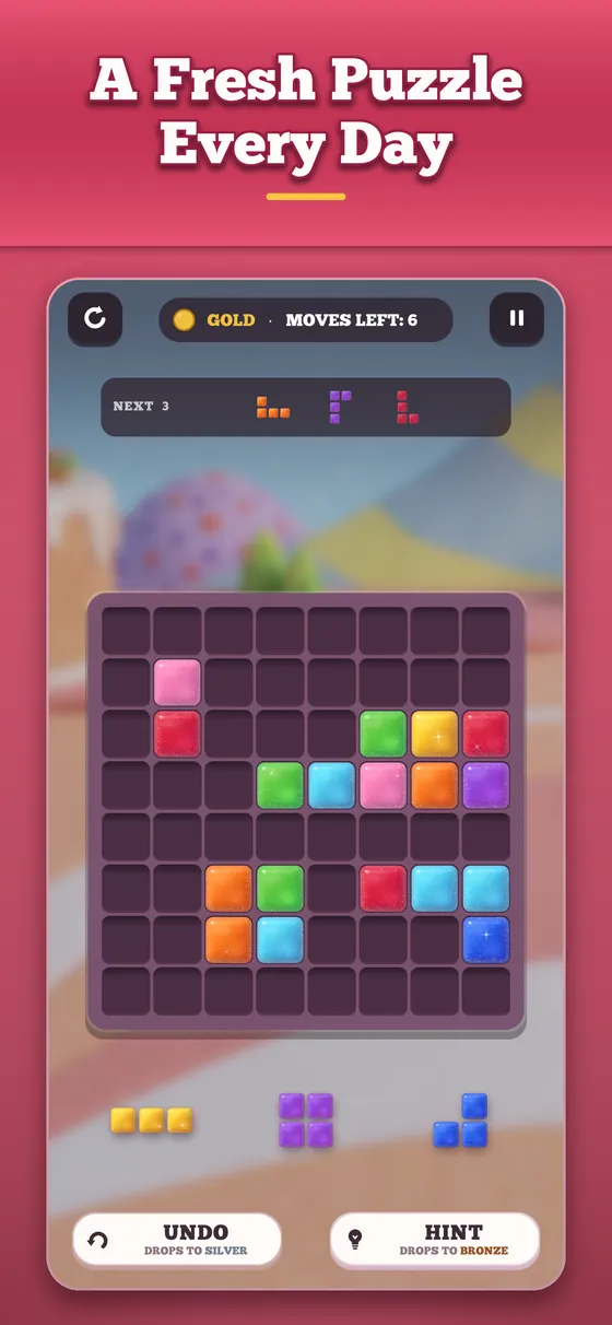 Sugar Cubes Daily Puzzle with your next pieces and hints